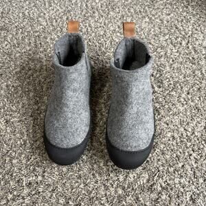 Huckberry Greys Wool Indoor Outdoor Slipper Boots Rubber Sole Mens 8 Gray New